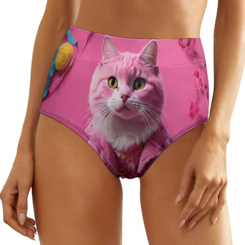 NNSECS Damen Unterwäsche Lustig Katze Unterhosen mit lustigen Motiven Muster Aufdruck und Spruch sexy Dessous Hot Pants Hose Shorts