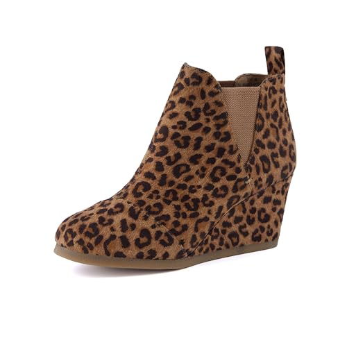 Image of Dunes Women's Zoey Wedge Bootie, Soft Vegan Suede, Easy Slip-On Design, Memory Foam, Wide Widths Available