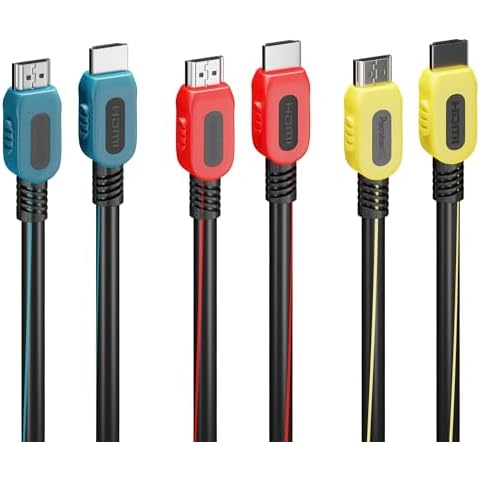 Pacroban 6 Feet 3 Pack HDMI Cables | 8K 60Hz, 4K 120Hz, Dynamic HDR, 48Gbps, Ultra High Speed, Gold-Plated Plugs, Ethernet | Ideal for TV, Monitor, Projector, Soundbar Cover