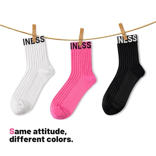 RockDove Women's Set Original Two-Tone Memory Foam Slipper (Size 7-8 US Women, Light Grey/Red) & 3-Pair Letter Trim Cotton Ankle Socks3