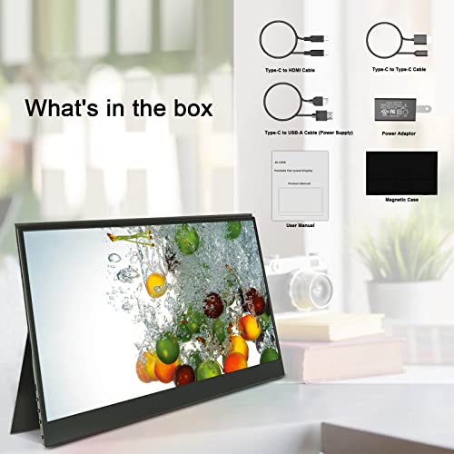 Jren Portable Monitor, 15.6 Inch Fhd 1080P Usb-C Hdmi External Monitor,Hdr Ips Gaming Monitor For Laptop, Desktop, Macbook, Phones, Tablet, Ps5/4, Xbox, Switch, Built-In Speaker With Protective Case #TOP5