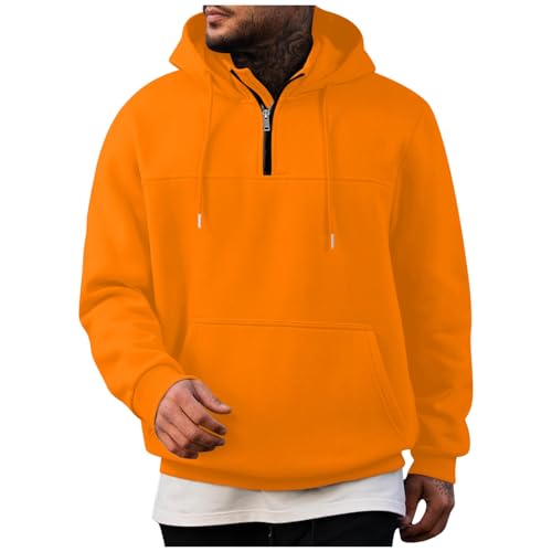 Mens Oversized Hoodies Drawstring Long Sleeve Pullover Sweatshirts Half Zip Hoodie with Pocket Fall Fashion Clothing