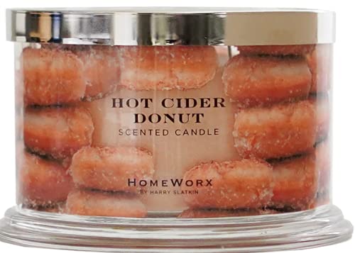 HomeWorx by Harry Slatkin 4 Wick Candle, 18 oz, Hot Cider Donut