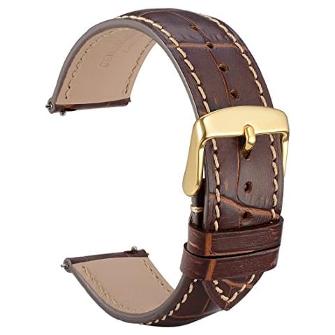 Correa de Reloj de Cuero Repujado WOCCI 18mm Liberación Rápida Cover