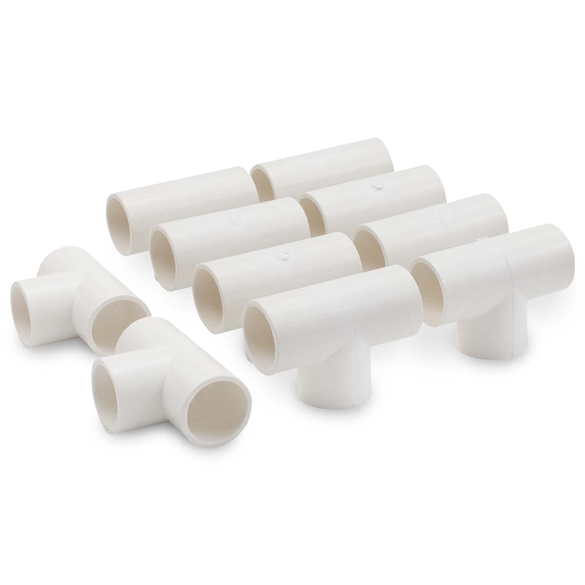 Bwintech 3-Way T-piece Slip Connector PVC-U Fitting Elbow Coupling Connector Garden Water Pipe Connection Pack of 10 32 mm