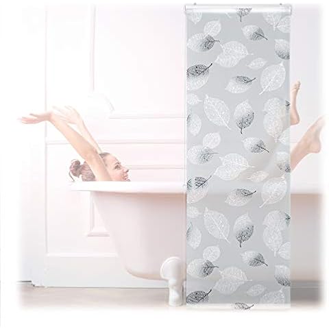 Relaxdays Leaf Pattern Shower Roller Blind Cover