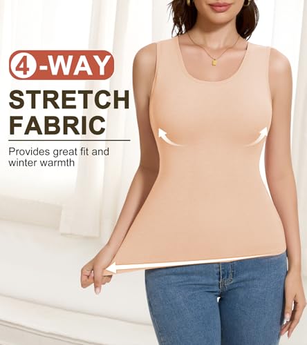 Image of Slimming Tank Top for Women V Neck Lace Camisole Tops with Built in Bra Cami Vest Base Layer