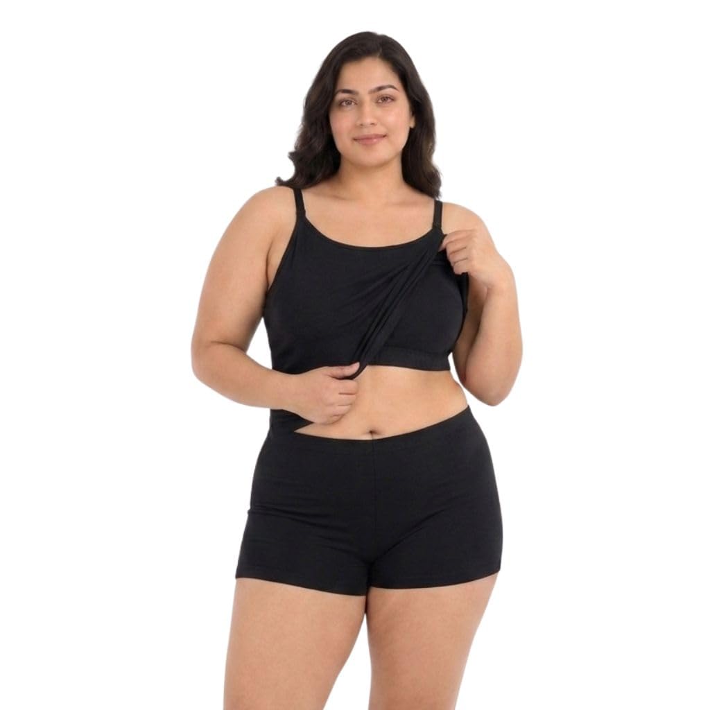 adira | plus size camisole with cup | camisole for curvy women | built-in bra | full coverage | wire-free | removable cups | adjustable straps | soft stretch fabric | pack of 1
