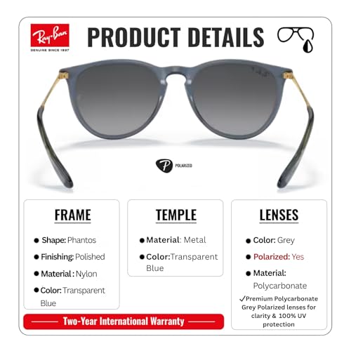 Image of Ray-Ban RB4171 ERIKA CLASSIC Phantos Shaped Sunglasses for Women with Official RAYBAN Eyewear Kit
