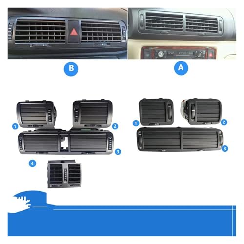 Sortie d'air centrale chauffage Passat B5 grille aération tableau de bord 3B0819728 1997-2005 - 2