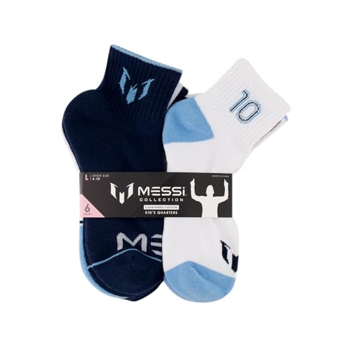 Image of Messi Boys' Lifestyle Ankle Socks, 6-pack, Soft & Stretchy, Comfortable