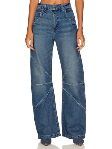 PLNOTME Womens High Waisted Barrel Jeans Casual Loose Boyfriend Wid Leg Denim Pants2