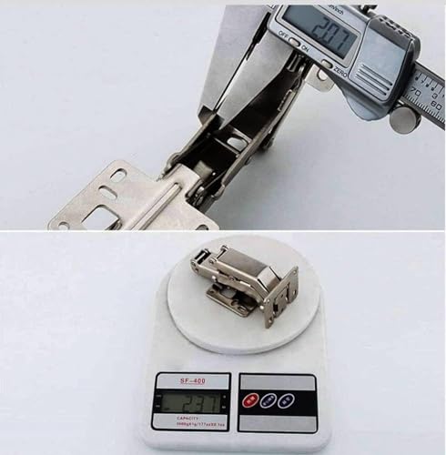 WANLIAN 170 Degree Hinges Frameless Cabinet Door Hinges Hidden Hydraulic Adjustable Mounting Hinges Soft Closing Stainless Steel Buffer Damping Wardrobe (2 Pairs of Cabinet Hinges)