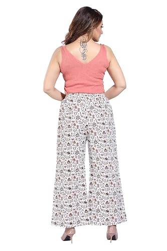Image of BENKILS Traditional 100% Cotton Print Palazzo Pants for Women - Available Size - M, L, XL, 2XL, 3XL,4XL