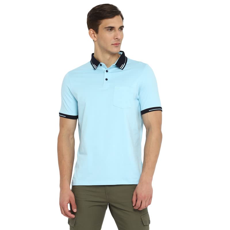 Image of Turtle Men Cotton Stretch White Plain Polo Neck Half Sleeve Casual T-Shirt