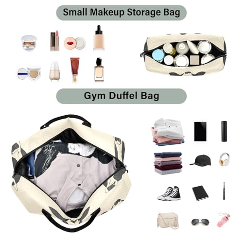 Travel Duffle Bag Gym Bag, Cows Print Weekender Bags for Women with Toiletry Bag Travel Tote Bag Swim Bag4