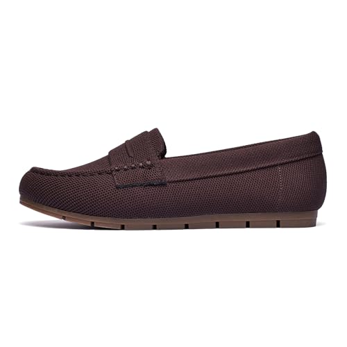 Image of Cvistpieo Loafers for Women Comfortable Dressy Casual Work Flats Lightweight & Breathable Slip On Walking Shoes Knit