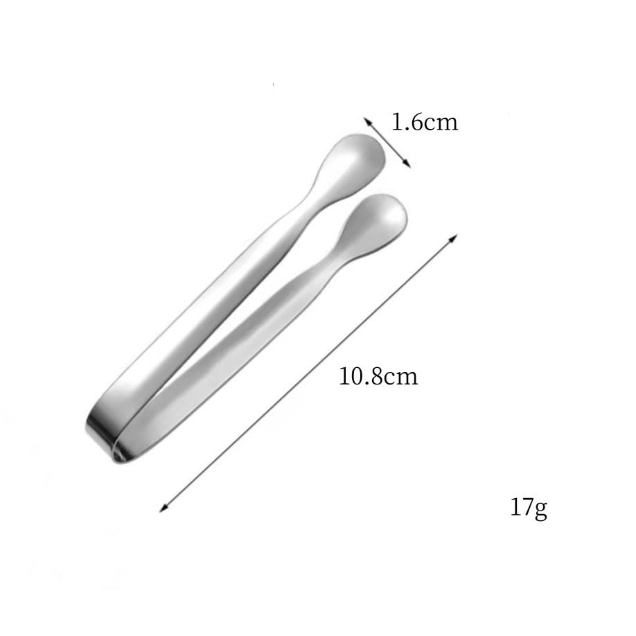 2PCS Stainless Steel Ice Tongs Sugar Cubes Tongs Cube Pliers Candy Appetizers Serving Clip Mini Sugar Flatware Pastry Ice Tongs for Serving Food Tea Coffee Bar Appetizers Desserts Party Ice Bucket K
