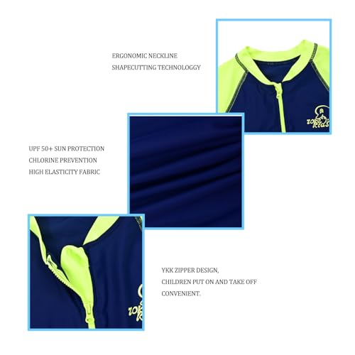 Image of karrack Girls and Boys One Piece Rash Guard Swimsuit Kid Water Sport Short Swimsuit UPF 50+ Sun Protection Bathing Suits