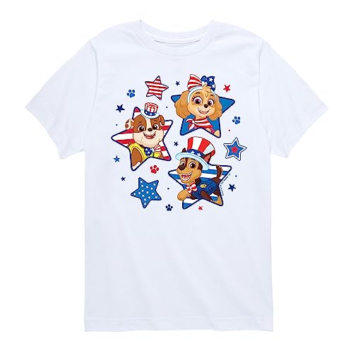 HYBRID APPAREL - Paw Patrol - Americana - 4th of July Pup Stars - Toddler & Youth Short Sleeve Graphic T-Shirt