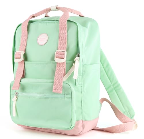 himawari Laptop Backpack for Women, 14.9 Inch,Large Capacity College Bookbag for School, Waterproof Casual Daypack for Travel-1088-06#Green2
