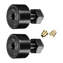 uxcell 2Pcs CF-1-1/8-SB CR18 Cam Follower Track Runner Bearings, Chrome Steel Roller Stud Track Bearing, 1-1/8" Roller Dia, 7/16-20 UNF Stud Type, for Machine Tool Guide