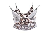 Petmolico Small Pet Cage Hammock, Warm Plush Triple BunkBed Hanging Hammock Cage Accessories for Parrot Sugar Glider Ferret Squirrel Hamster Rat Hideout Playing Sleeping, Coffee Heart