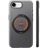 TORRAS iPhone 16e 用 ケース【動画視聴ベストケース】多機能一体360°回転スタンド 2025 半透明 耐衝撃 マット感 黄ばみなし レンズ保護 ストラップホール付き magsafe対応 ワイヤレス充電対応 iphone 16e 用カバー ドット模様 6.1インチ「Ostand O3 Fitness」ミッドナイト（マットブラック）