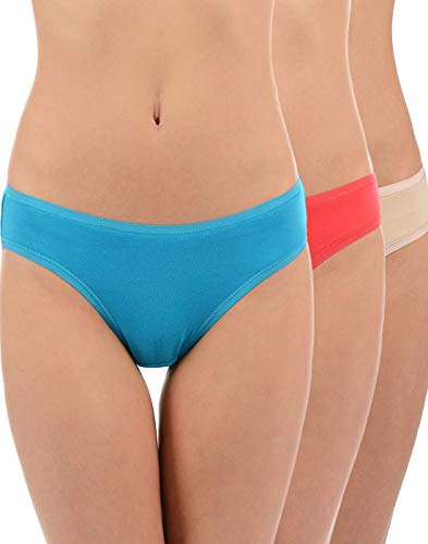 Image of Amante Solid Low Rise Cotton Bikini Panty Pack(Pack of 3)