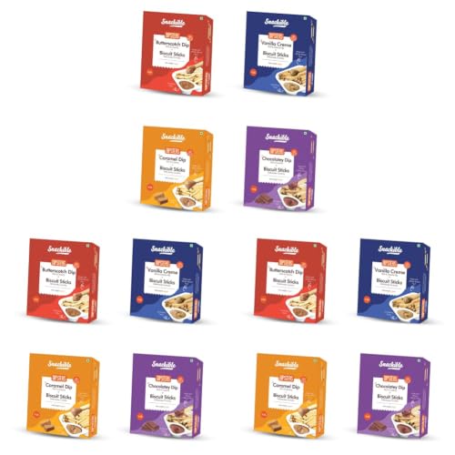 Image of Snackible Assorted Mini Dipsters - (Pack of 36)| 4 Unique Flavours | Chocolatey, Butterscotch, Caramel, Vanilla Creme | No Palm Oil | No Refined Sugar | Sweetened with Jaggery | Baked | Healthy Snack | Chip and Dip Combo | Made with Whole Wheat | Travel Friendly