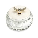 LASODY Bee Jewelry Storage Box for Rings Earrings Necklace Treasure Chest Organizer Jewelry Keepsake Gift Box Case for Girl Women Mother's Day Gifts (Bee w/Crystal Box, Silver Plate)