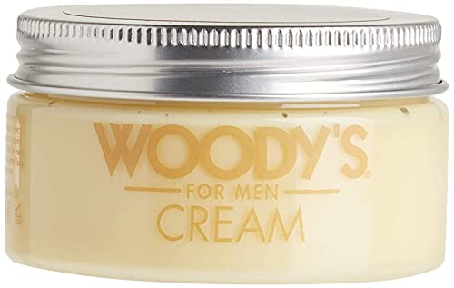 Woodys-Styling-Cream-for-Men-Flexible-Styling-Cream-Controls-Curly-and-Wavy-Hair-Water-Soluble-with-a-Healthy-Shine-Finish-Adds-Volume-and-Thickness-contains-Fibroin-Compact-size-34-oz-2-pc Woody's Styling Cream for Men, Flexible Styling Cream, Controls Curly and Wavy Hair, 3.4 oz. 2-Pack