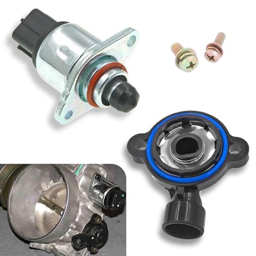 jokormo 2 PCS Auto Control Valve Sensor Kit, Car Sensor 4-pin Idle Control Valve, Compatible with Buick GL8 (CU1) 2001-2010 Regal (CW1) 1999-2008 Cadillac Deluxe 2000-2005 (Silver & Black)