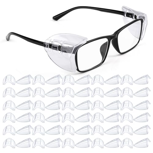 MELASA 30 Pairs Safety Glasses Side Shields For Prescription glasses, Eye Protection Glasses Shields, Fits S to L Eyeglasses