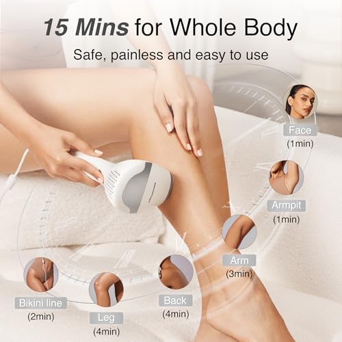 DermRays Diode Laser Hair Removal for Men and Women, V8S for Skin Tone 1-5, Permanent Reduction in Hair Regrowth, The World's First FDA-cleared Home-use Wide-Angle 810nm Laser Hair Removal Device