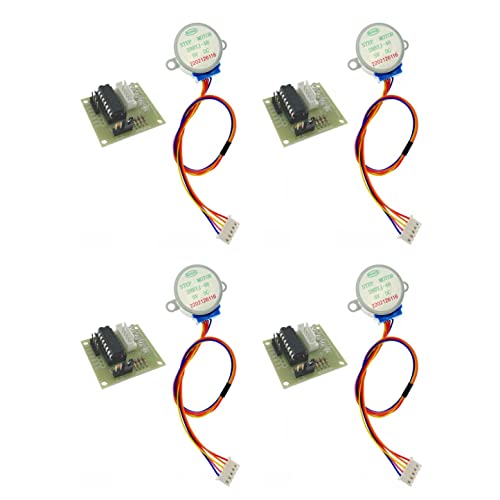 JZK Lot de 4 moteurs pas à pas à engrenages 28BYJ-48 5 V avec carte pilote de moteur ULN2003 pour Arduino