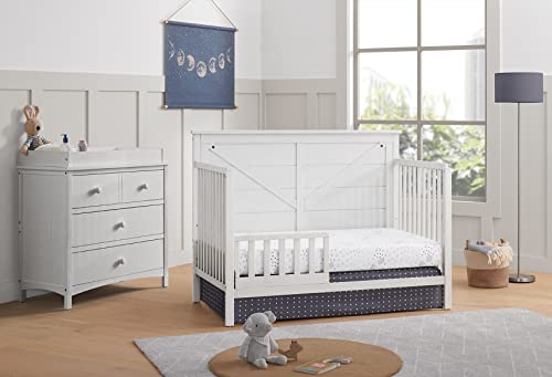 Image of Oxford Baby Montauk Crib to Toddler Bed Guard Rail Conversion Kit, Barn White, GreenGuard Gold Certified