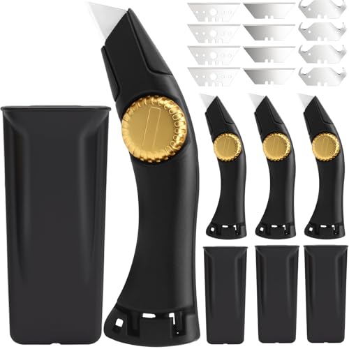 Lizenoz 4PCS Black Fixed Blade Roofing Knife