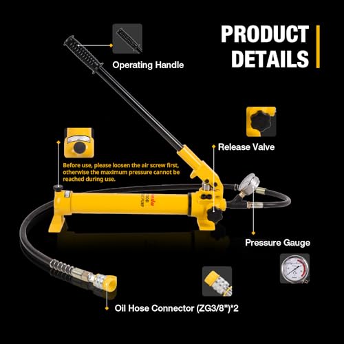 Image of Hydraulic Hand Pump 900cc 10000Psi with Pressure Guage for Hydraulic Lifting Pump, CP-700B