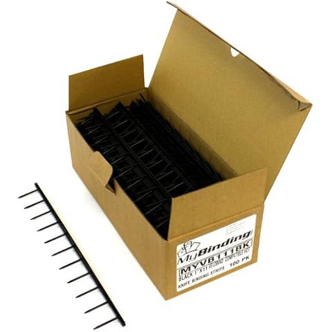 Black Velobind Compatible Hot Knife Binding Strips (Black, 1 x 11") Cover