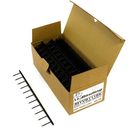 Black Velobind Compatible Hot Knife Binding Strips - 100pk (1" x 11" ~ 250 Sheets)