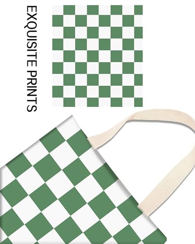 Image of Car Trash Can, Durable Hanging Car Trash Garbage Bag, Cute Automotive Garbage Cans Organizer, White Green Checkerboard