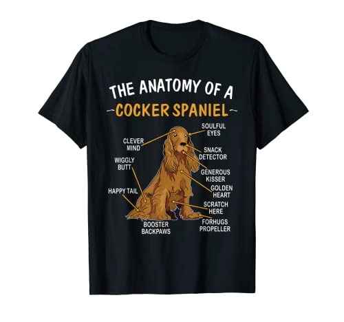 Funny Anatomy Of A Cocker Spaniel For Dog Lovers T-Shirt
