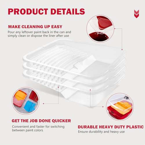 Mister Rui 6 X Farbwannen, 44.2 * 32cm Lackierwanne für Wandfarbe, Malerzubehör, Kunststoff
