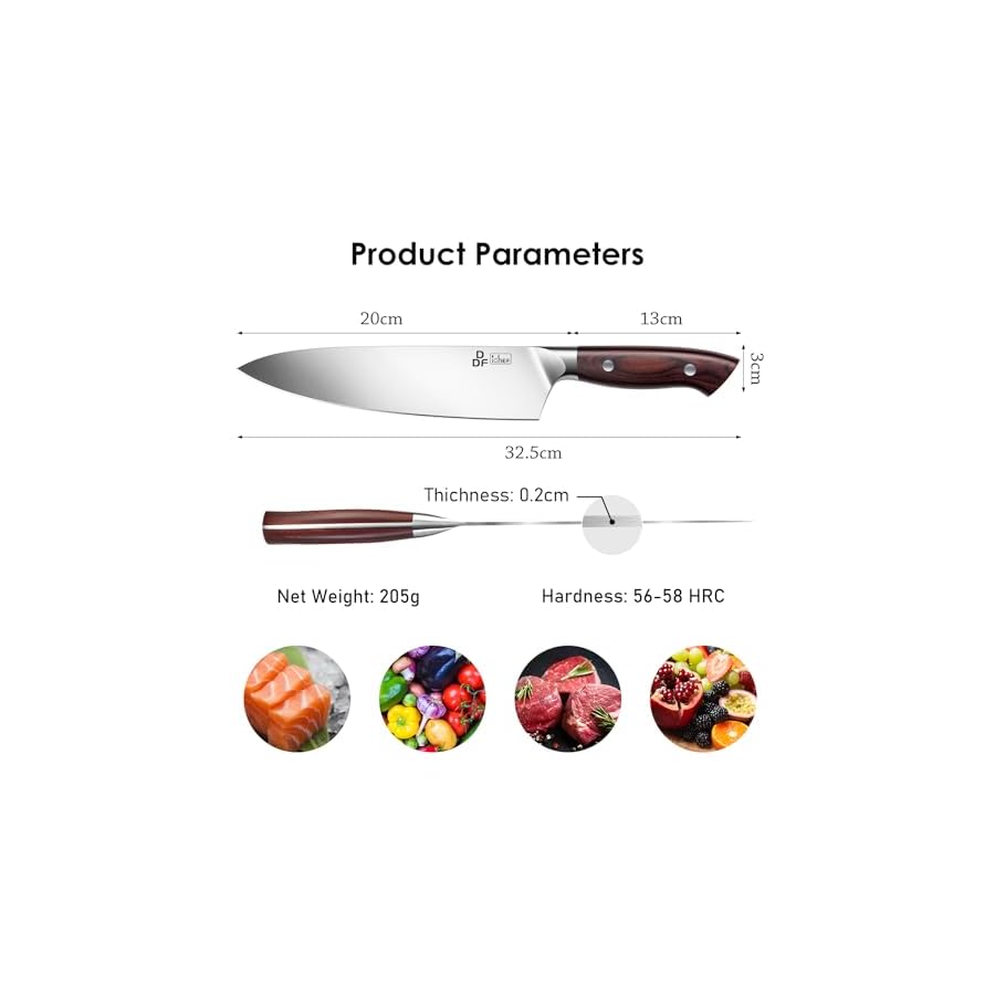 DDF-iohEF-Chef-Knife-Sharp-Kitchen-Knife-8-inch-Japanese-Stainless-Steel-Professional-Cutting-Knife-Ultra-sharp-Chefs-Cooking-Knife-with-Non-slip-Ergonomic-Handle-and-Gift-Box DDF iohEF Chef Knife Sharp Kitchen Knife 8 inch Japanese Stainless Steel Professional Cutting Knife Ultra-sharp Chef's Cooking Knife with Non-slip Ergonomic Handle and Gift Box