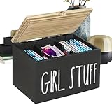 Contenitore per proteggere gli scivoli da bagno, organizer con divisione, organizzatore di prodotti femminili in legno con coperchio | Conservazione per asciugamani igienici nei controsoffitti del