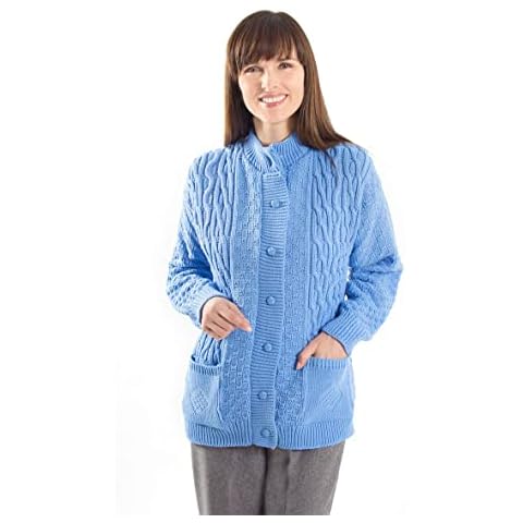 Fashion Friendly Ladies Cardigan Blue Large Cover