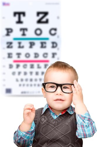 KASHSURG Snellen Chart with Red Green Lines 10 Feet with Opaque Black Occluder 11.5cm_178_Pack of 45.