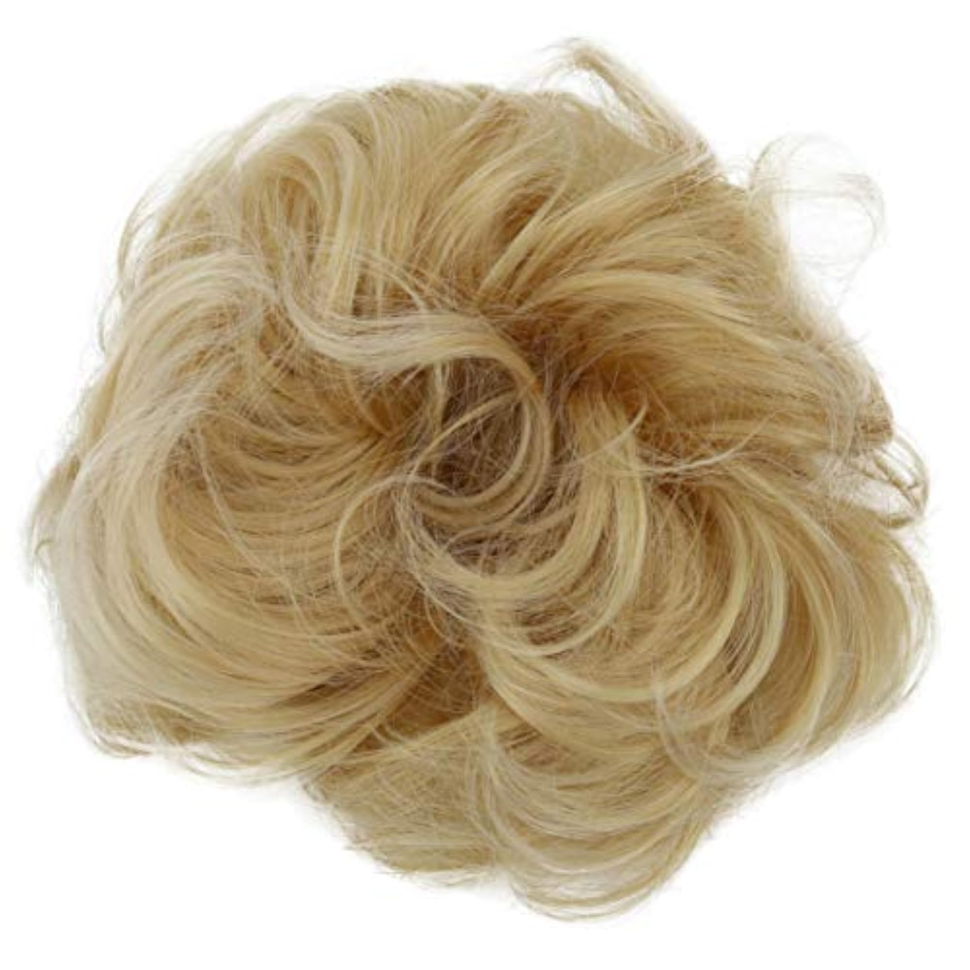 Light Blond Scrunchy Hairpiece for Women, Curly Bun