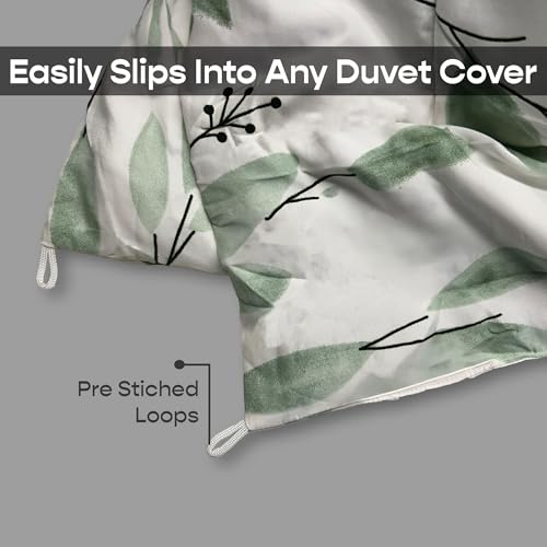 Image of SleepyCat Luxurious All Season Reversible Printed Comforter - 200 TC | Hotel Like Feel with Down Alternative Lightweight Microfiber Fill, Double Size 90x100 Inches (Green Petal)